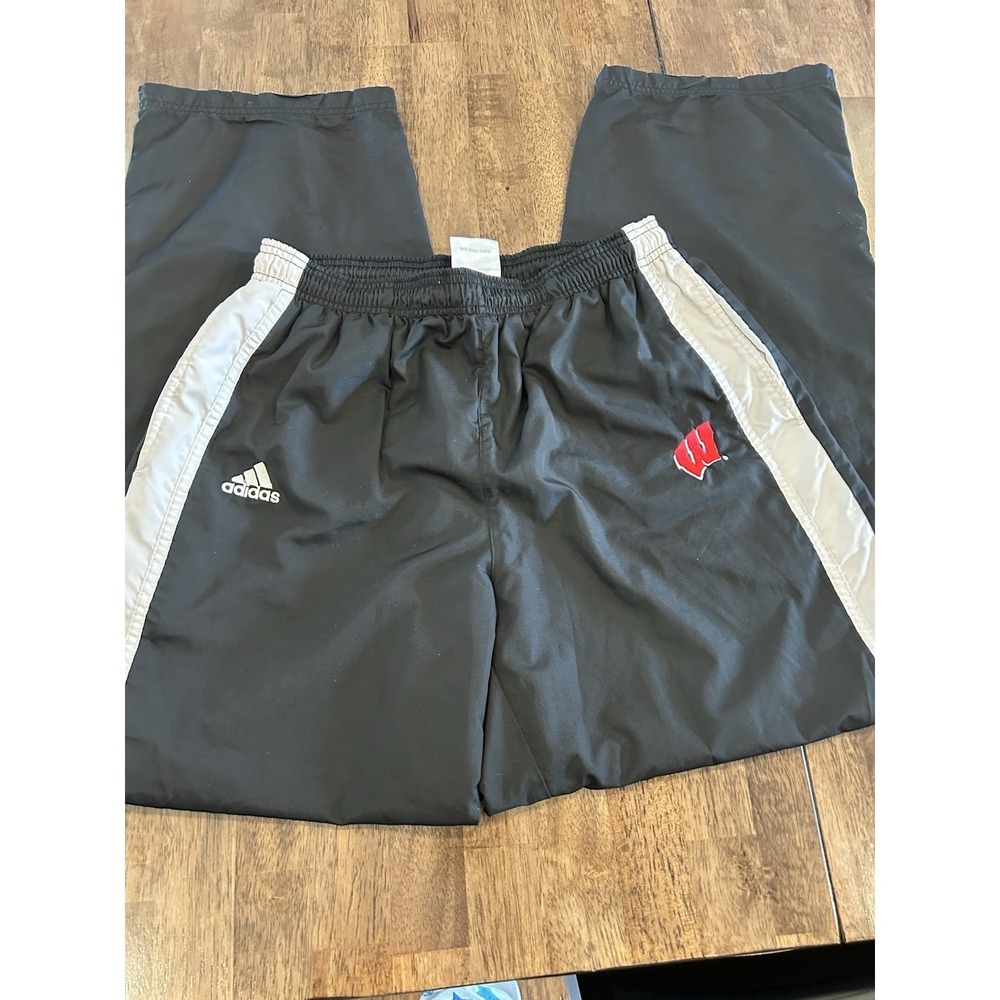 Wisconsin Badgers Track Pants Mens Medium Adidas Warmup Basketball Pockets